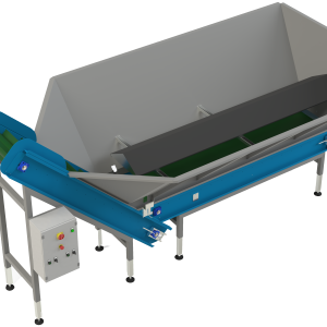 Coveser product hopper feeding the processing line