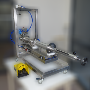 Coveser jar and bottle filler dosing jam into jars